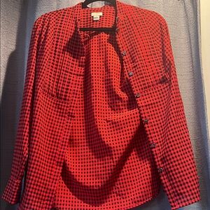 J. Crew Red and Black Checkered Blazer